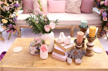 Lounge and Floral detail — Mehendi decor — Zuri